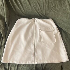 Forever 21 White A-Line Zip Front Skirt